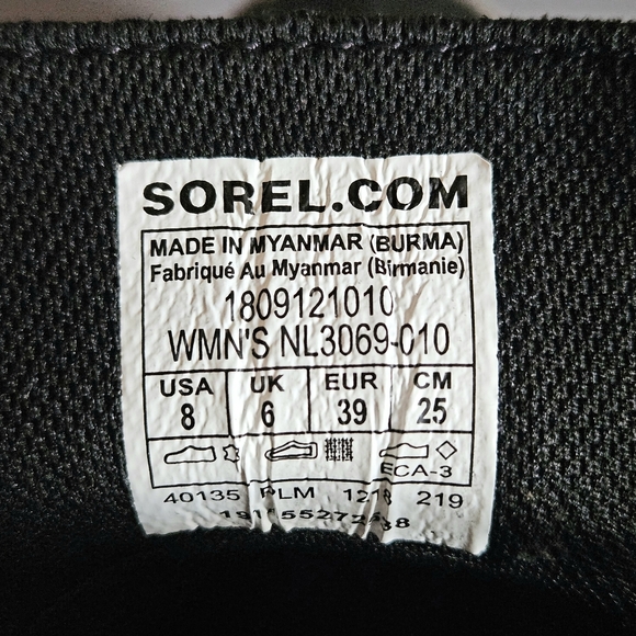 Sorel Women's Duck Boots Size 8 Black Lace-Up Waterproof - Picture 2 of 8